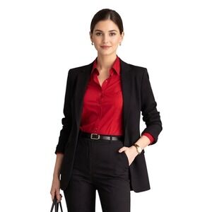 Talbot's Perfect Shirt Red Women's Size 6P Wrinkle Resistant Stretch Work Career